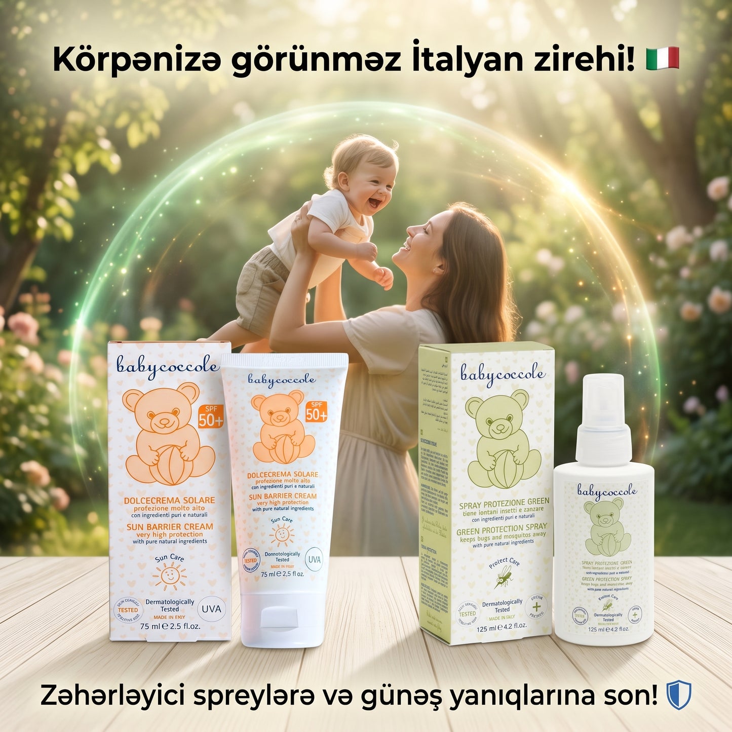 Babycoccole İtalyan Formulası: Körpələr Üçün Təbii Yay Zirehi Seti