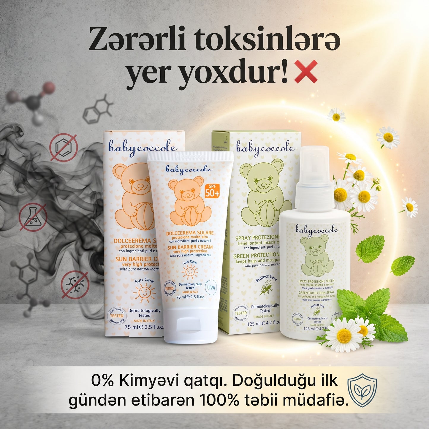 Babycoccole İtalyan Formulası: Körpələr Üçün Təbii Yay Zirehi Seti