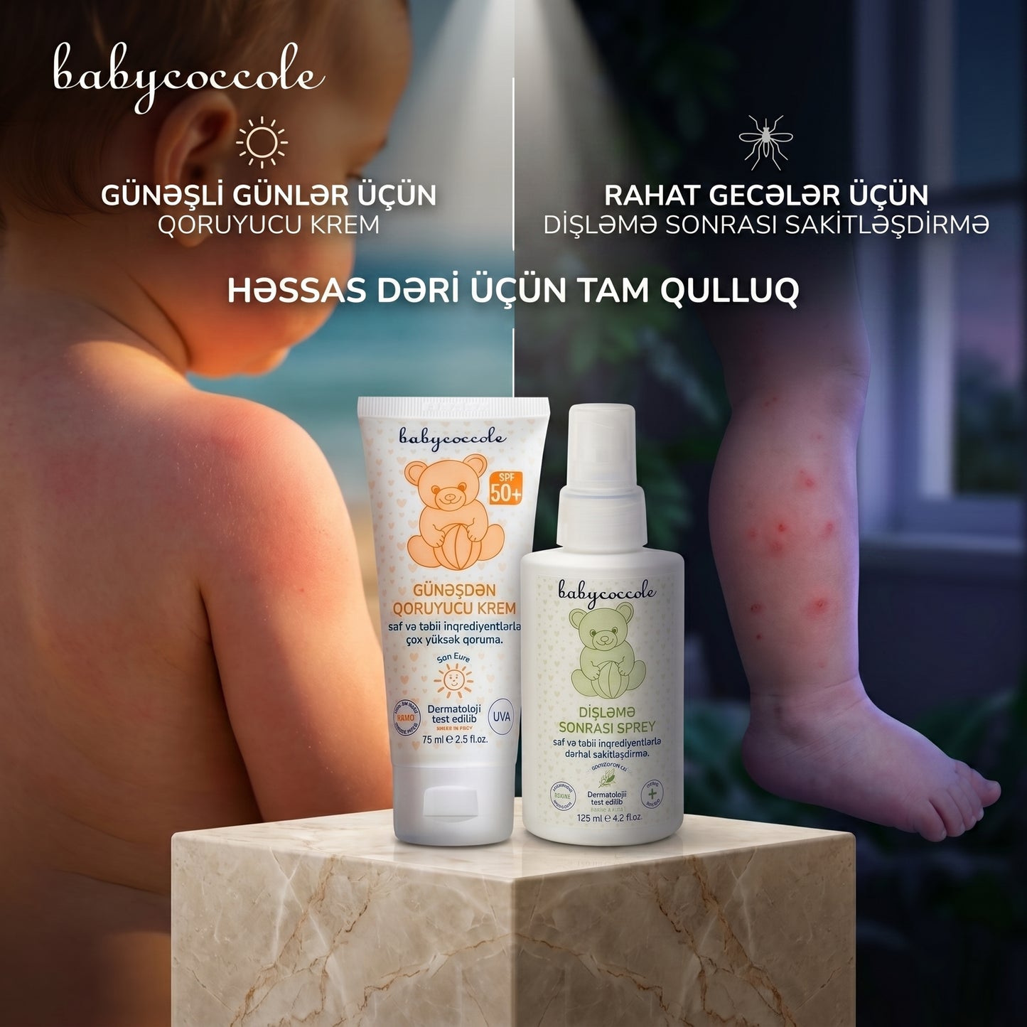 Babycoccole İtalyan Formulası: Körpələr Üçün Təbii Yay Zirehi Seti