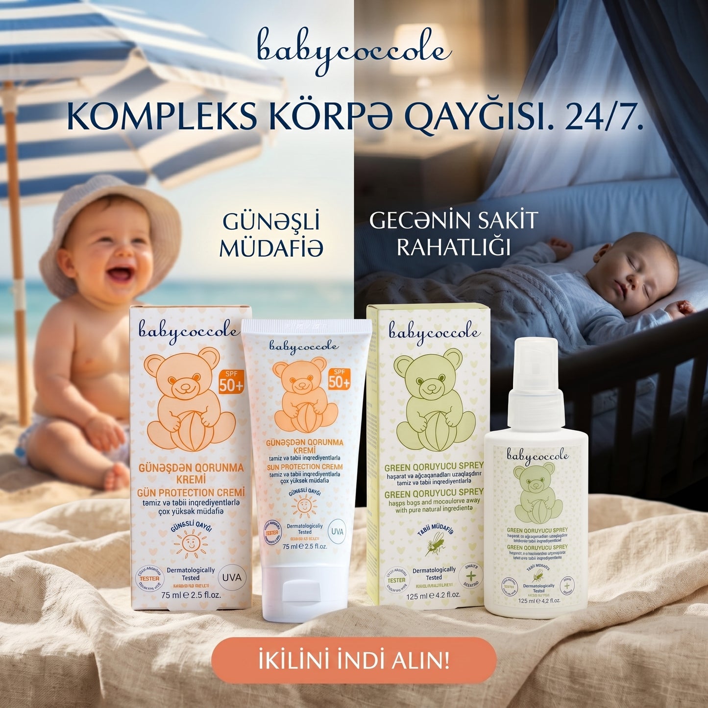 Babycoccole İtalyan Formulası: Körpələr Üçün Təbii Yay Zirehi Seti